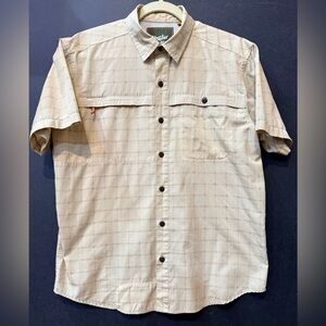 Howler Brothers Tan Plaid Short Sleeve Shirt - Medium
